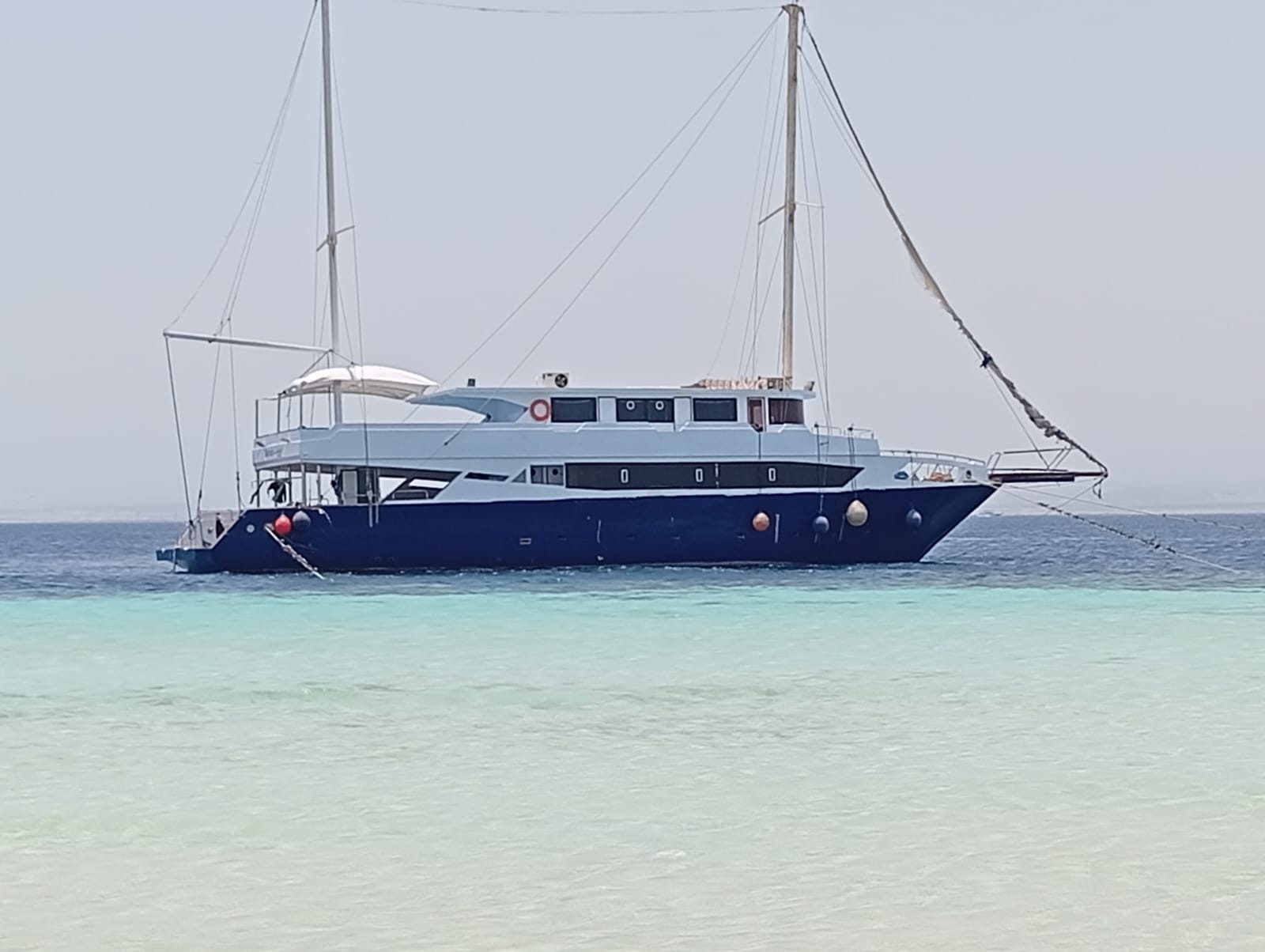 SY Mermaid at anchor in the Red Sea